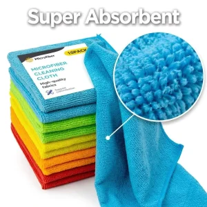 Houseware Microfiber Cleaning Cloth Ultra Absorbent Lint Free Micro Fiber Towels for Kitchen Glass & Household Cleaning