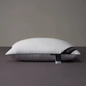 Hypoallergenic 100% Cotton Down Proof Goose Feather Fabric Easy Clean Custom Logo Package Pillow for Hotel Bed Sleeping