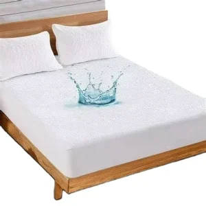 Hypoallergenic Fitted Bamboo Cotton Terry 200TC Plain Waterproof Deep Skirt Mattress Protector Cover