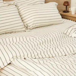 Hypoallergenic Material Bed Sheets Set Flax Linen Bedding Duvet Cover Set Stone Washed