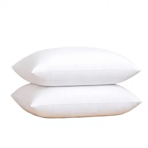 Hypoallergenic Solid Pattern Microfiber & Polyester Bed Pillows White 16×24 Inches Pack of 2 for Home Daily Use