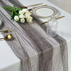 I399 Gold Silver Thread Mesh Table Runner Party Dining Tablecloth Wedding Rectangle Table Decoration