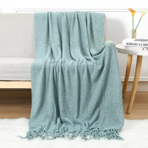 INSHARE Home Decor Living Room High Quality Customized Design Knitted Throw Home Custom Blanket with Tassel