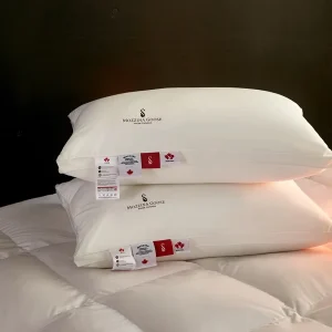 ISO9001 White Down Bed Goose Feather Pillow Support Custom Cotton Face Down Massage Pillow with Soft Filling