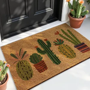 Imitation Coconut Palm Floral Print Entrance Door Mat Outdoor Anti Fatigue Durable Wear Resistant Modern Home Office Floor Rug