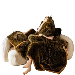 Imitation Fox Fur Raschel Blanket Winter Thickened Extra Thick 4000g 4500g Model DL for Bed & Sofa Use
