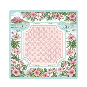 In Stock American Mahjong Table Mat Household Anti slip Noise reducing Rubber Gaming and Card Game Mat Custom Flower Surfing