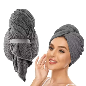 In Stock Large Size Thickened Pineapple Plaid Quick Dry Hair Wrap Ladies Shower Cap Adult Bathroom Hair Towel for Home Use