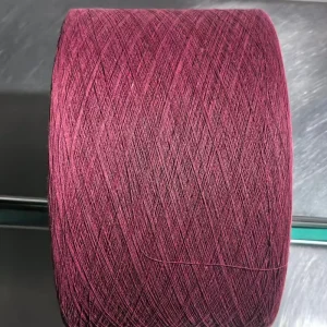 In Stock Ne 5s-21s Burgundy Yarn Cotton Polyester Blended Yarn OE Technics Dyed Yarn Eco-yarn Knitting Weaving