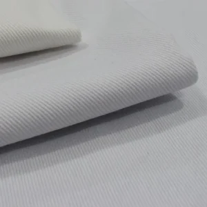 In Stock Pure Cotton Plain White Twill Denim Fabric Eco Friendly Stretch Tricot for Girls’ Boys’ Clothing Linings Toys Shoes