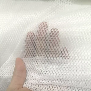 In stock 100% Polyester Abrasion resistant Large round hole Mesh Fabric with Reinforced Perforated Netting for Sportswear
