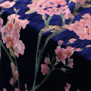 In stock Popular High Quality Comfortable Feeling Pink Flower 8m m 114cm Velvet Silk Opal Fabric for Women Dress