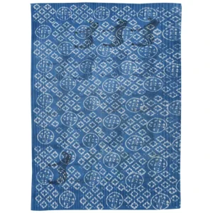 Indian Handmade Modern Abstract Printed Cotton Pattern Bedroom Living Room Rugs Carpet Flat Weave Washable PET Friendly Non-Slip