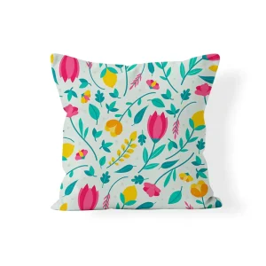Indoor Decorative Pillow Flora Flower Custom Sofa Boho Embroidered Couch Cotton Throw Pillow