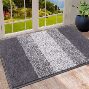 Indoor Doormat Entryway Door Rug Non Slip Absorbent Mud Trapper Mat Inside Floor Mat Washable Door Carpet for Entryway
