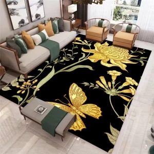 Indoor Living Space Personalized Pattern Absorbent Area Mat With Durable Fabric Surface for Lounge Daily Use