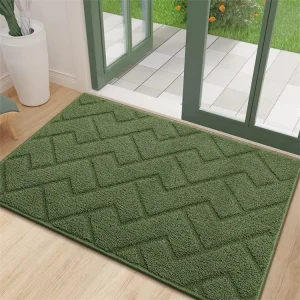 Indoor Outdoor Plain Tufted Washable Waterproof Anti Slip PET Friendly Door Mat for Hallway