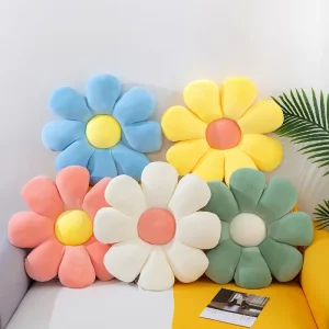 Indoor Outdoor Travel Daisy Flower Shaped Throw Pillow Butt Cushion Decorative Pillows