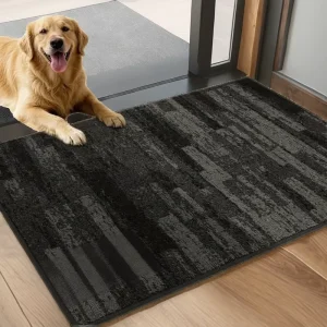 Indoor PU Anti Dirt Mat 60x90cm Machine Washable Non Slip Waterproof Front Door Hallway Entry Mat Dark Grey
