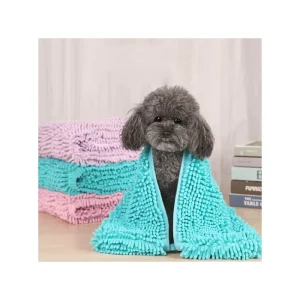 Indoor Pet Absorbent Towel Dog and Cat Hair Drying Towel Breathable Fiber Bath Hair Drying Pet Towel