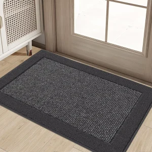 Indoor Tufted Door Mat Large Size Dirt Trapper Non-Slip PET Friendly Washable Low Profile Entryway Rugs for Front Back Door