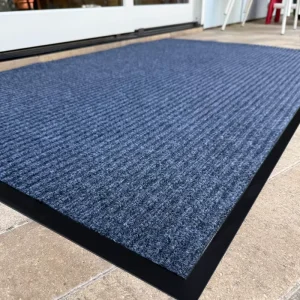 Indoor Welcome Entrance Mat Heavy Duty Polyester Doormat Double Stripe Dirt Trapper for Front Door Home Patio