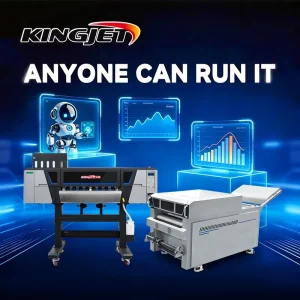 Industrial 24 Inch DTF Printer with Double I3200 Heads Textile Printing Machine for Garment Automatic Shaker and Oven Bundle