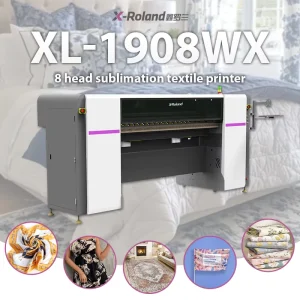 Industrial High Speed 1.9m Wide Format Inkjet Printer with 8 I3200-A1 Heads Digital Sublimation Printing Machine for Textile