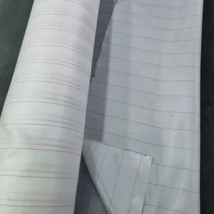 Industrial Knitted Waterproof Peel Ply Fabric Eco friendly Coating Striped Pattern Metallic Feature for Vacuum Infusion Process