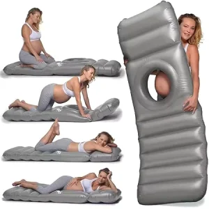 Inflatable Air Mattress with Pillow Pregnancy Bed Maternity Raft Float with a Hole to Lie on Your Stomach During Pregnancy