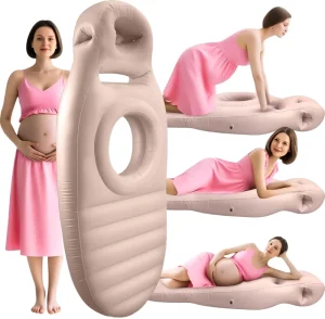 Inflatable Maternity Pillow for Pregnant Women Full Body Air Bed Head Abdomen Holes Portable Comfortable Back Pregnant Pillow