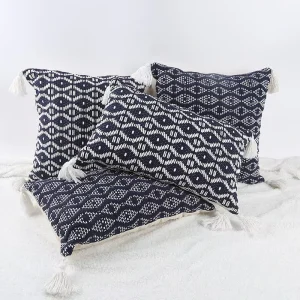 Innermor Luxury Geometric Bohemian Style Polyester & Cotton Square Tufted Embroidery Throw Pillow Case for Home & Hotel Use