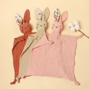 Ins Cute Baby Lovey Muslin Cotton Security Blanket Bunny Soothing Comforter Security Blanket Soft Lovies Snuggle Toys