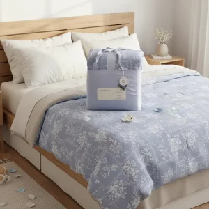 Ins Style Floral Bedding Set Self Fabric Bag Quilt Floral Pattern Printed Double layer Bedding Set Quilt Soft Beautiful Quilt