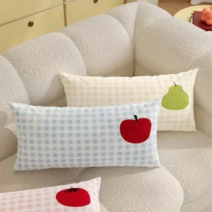 Ins style Fruit shaped Rectangle Throw Pillow Bed Sofa Cushion Removable Washable Pillowcase Customizable Short Plush