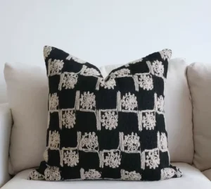 Ins style Light Luxury Embroidered Throw Pillow Cover Geometric Pattern Square Shape Customizable Living Room Bedside Windowsill