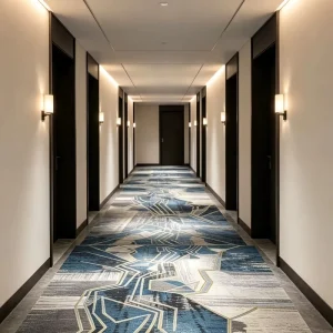 Interior Decoration Contractor Polyester Full Roll Polyester Carpet Fire Resistant Custom Design Free Sample Corridor Bulk