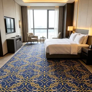 Interior Decoration Firm Nylon Nylon Guest Room Carpet Fire Resistant Silent Heavy Duty Custom Art Free Sample Distributor