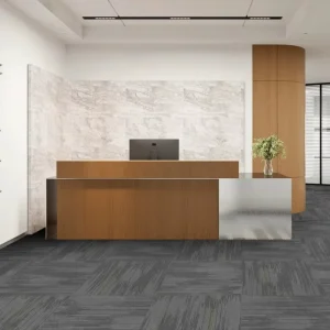 Interlaced Jacquard Grain Square Carpet Tiles Anti slip Removable Interlocking Floor Carpet for Corporate Lobby Space