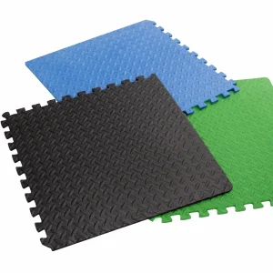 Interlocking EVA Foam Mat 60x60cm Puzzle Fitness Tiles Anti Slip CE Certified Leaves Pattern Gym Workout Flooring