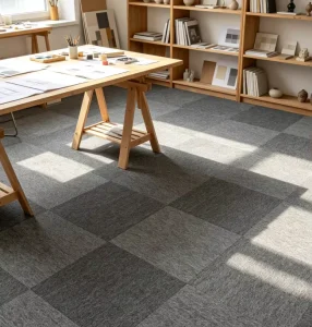 Interlocking Square Carpet Tile 60x60cm Non woven Backing Nylon Heavy Duty Anti Static Workplace Commercial Floor