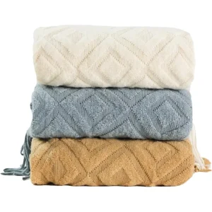 Inyahome Knit Throw Blanket 50 X 60 Inch for Couch Sofa Chair and Bed Lightweight and Soft for Spring Summer Manta Para Sofa
