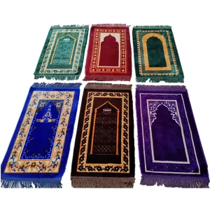 Iposter Prayer Rug Janamaz Muslim Namaz for Gift Mat 35x60cm Children Prayer Mat Kids Floral Anti Slip Polyester Woven Home