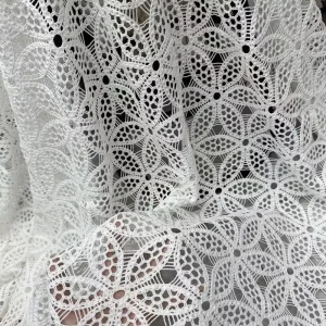 Ircular Hollow Out Polyester Material Embroidery Lace Fabric for Curtain Table Runner Home Decoration Pillow Case