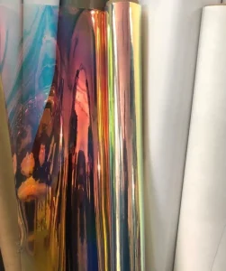 Iridescent PVC Holographic Fabric Waterproof Materials for Women’s Handbags Upholstery Furniture Decorative Craft Bedding Use