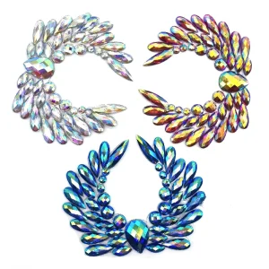 Iron on Rhinestone Appliques Designs Patches Friendly Materials Rhinestones Motifs Appliques for Carnival Costume Accessory
