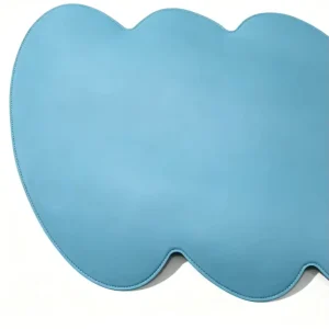 Irregular Cloud Shaped PU Pad Stitched Edge Waterproof Non Slip Desk Mat Multi Purpose Desktop Cushion Custom Silk Print Logo