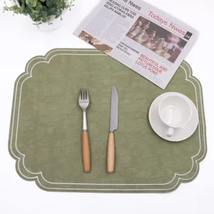 Irregular Tableware Pad Placemats Table Mat for Kitchen Dining Nordic Leather Table Decor Placemats