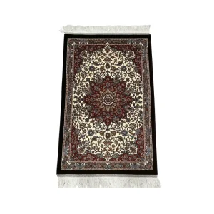 Isfahan Persian Floral Mandala Modal Tapestry 60*90cm with Mulberry Silk Fringes Vintage Wall Hanging