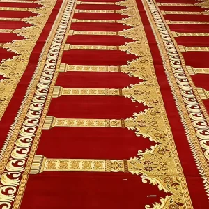 Islamic Classic Puzzle Pattern Polyester Medium Pile Prayer Carpet Roll for Large Mosque Spaces Commercial Use